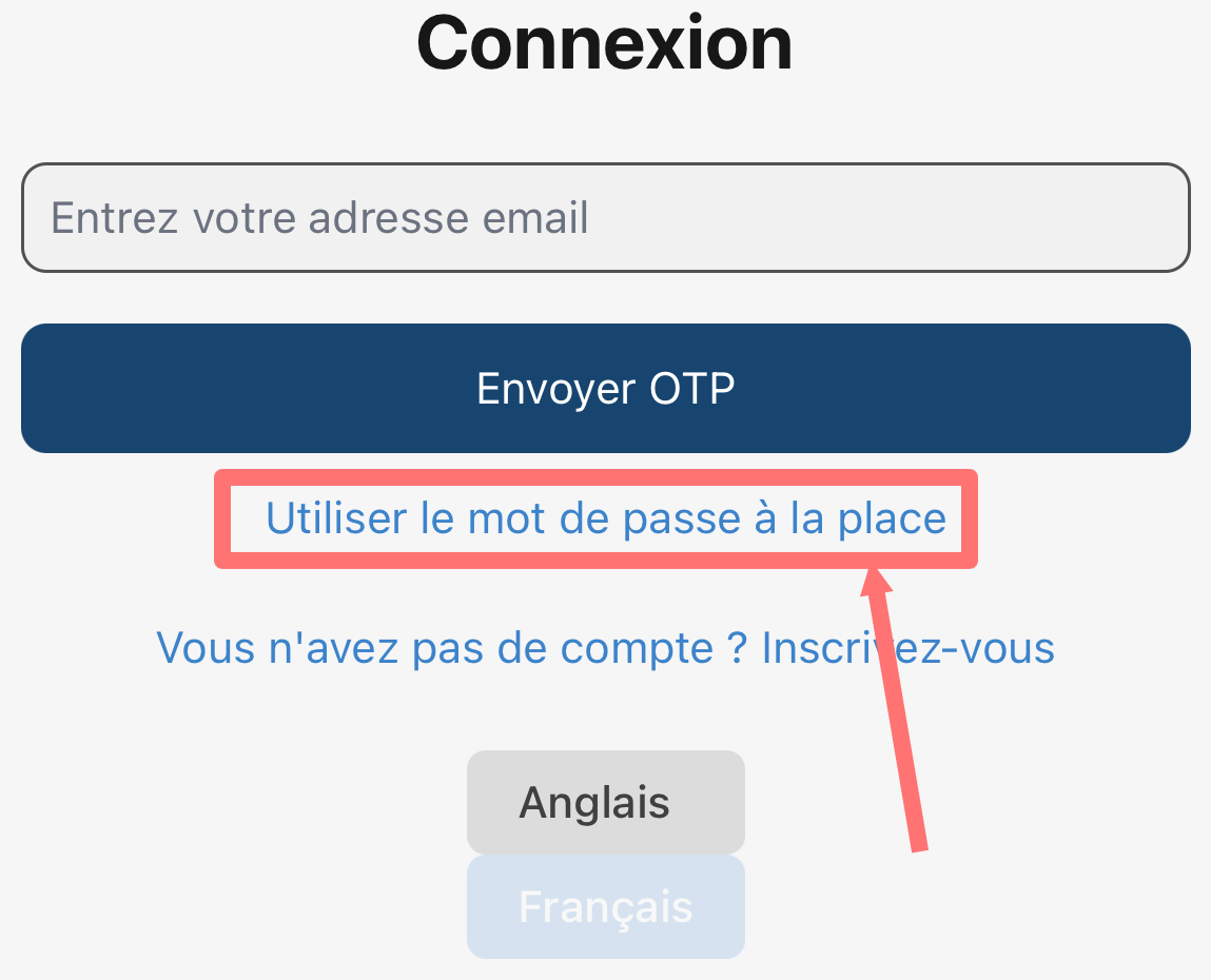 Se connecter avec mot de passe